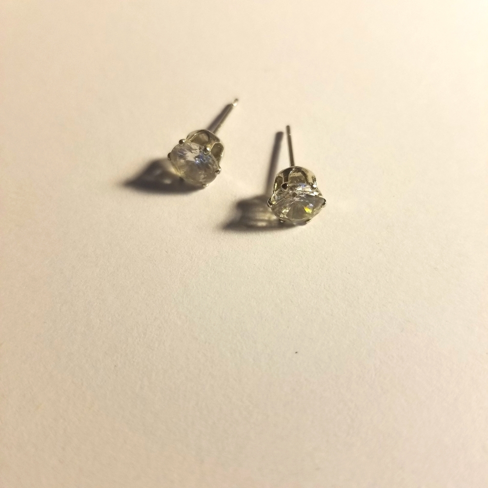 Crystal Earring Silver Studs